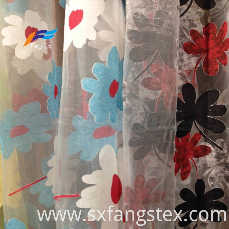 Wholesale Floral Embroidered Polyester Sheers Curtain Fabric 1